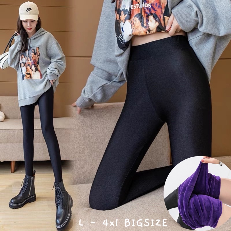 Legging thermal jumbo celana winter big size wanita hangat import tebal leging