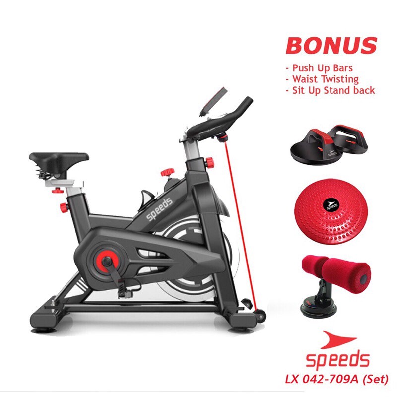 Spinning bike SPEEDS Sepeda Statis Olahraga Alat Fitness Elliptical Speeds 042-709 A