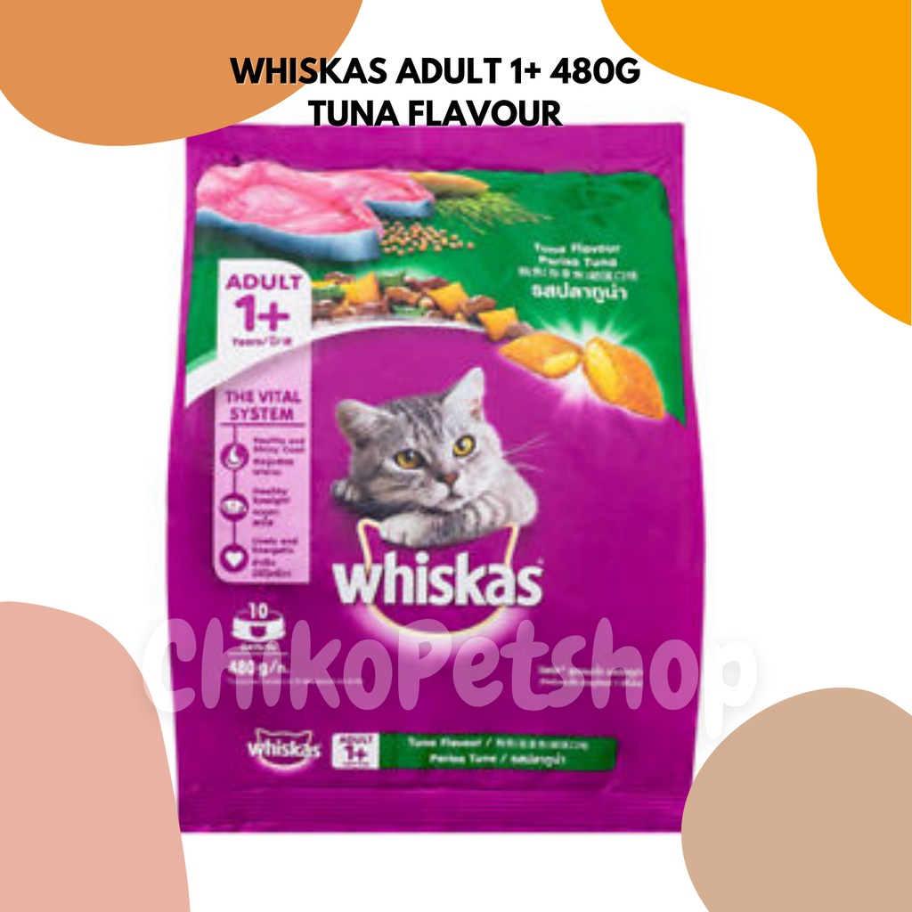 WHISKAS ADULT 1+ 480GR Makanan kucing Dry Food Cat food