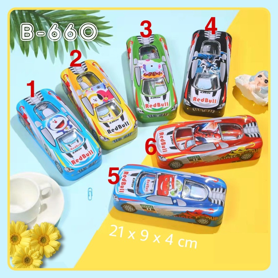 

FBI Kotak Pensil Kaleng Car 2 Susun/Tin Pencil Case Box/Tempat Pensil