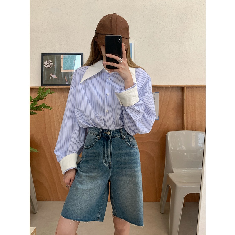 Gaya Korea Jeans Warna Ringan Retro Denim Celana Pendek Wanita Musim Panas In Trendi Kecil Tinggi Pi