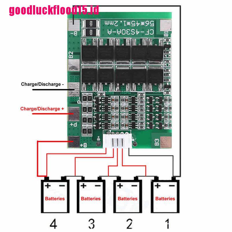 (LUCKID) Board pcb bms 4S 14.8v 30a Untuk Baterai li-ion 18650