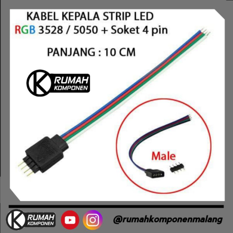Kabel sambung led strip rgb 4 pin