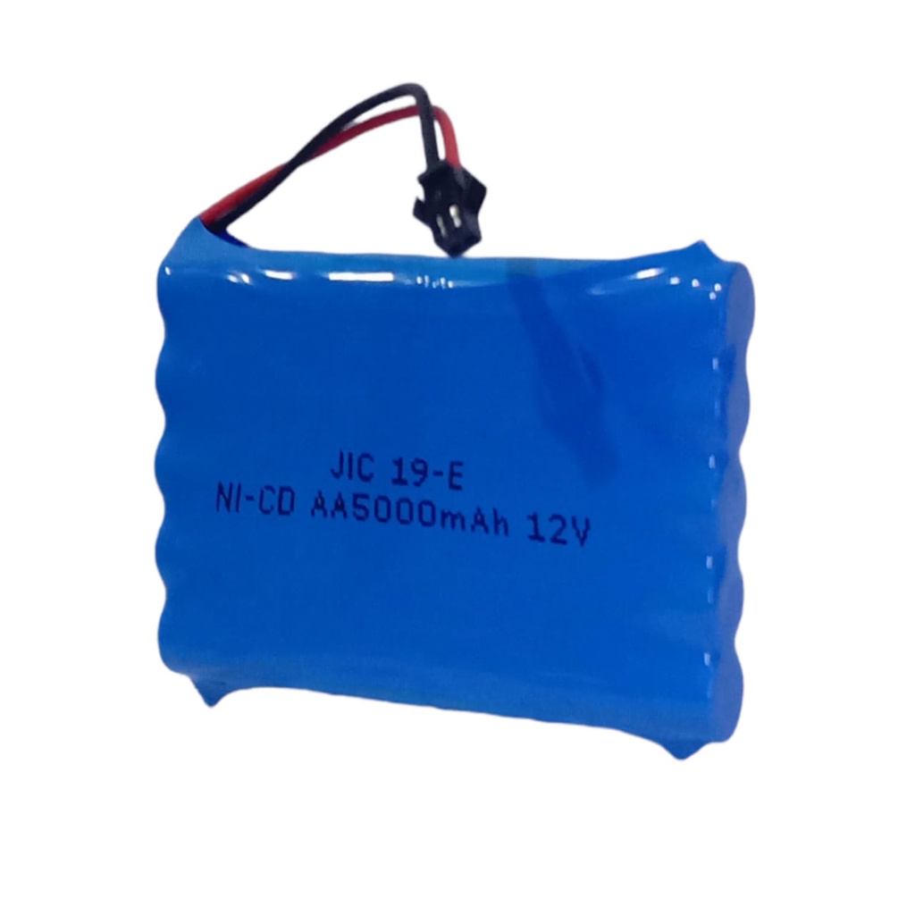 Baterai RC/ Remot Control/ Mainan Anak NI-CD 10X AA 5000mAh 12V Soket Hitam 2 Pin
