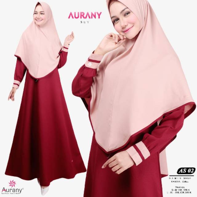 Gamis Aurany set Khimar,  AS 02. xxl