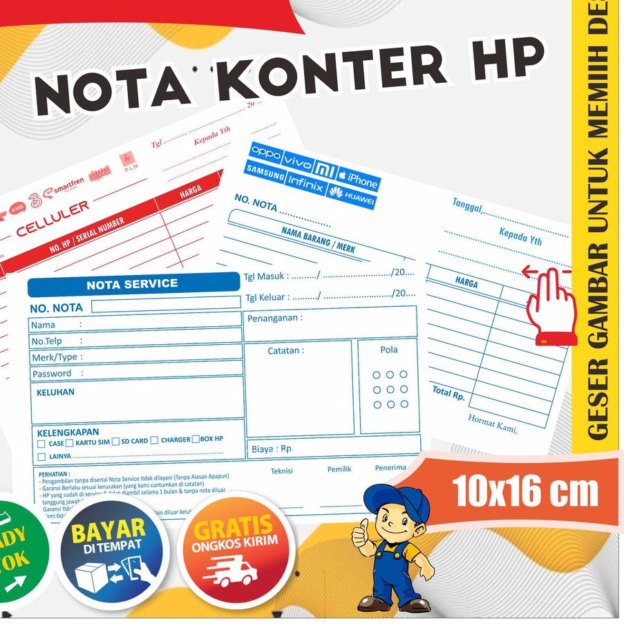 

ㅬ Nota Konter Hp - Servis, Pulsa dan Penjualan 2 ply Rangkap ㅼ