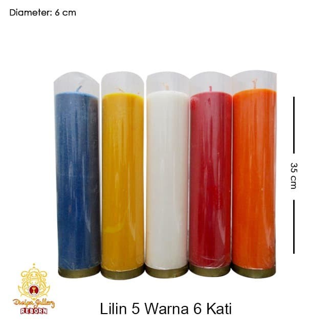 Lilin/Candle Pilar Puja Sembahyang Lotus 6 Kati 5 Warna