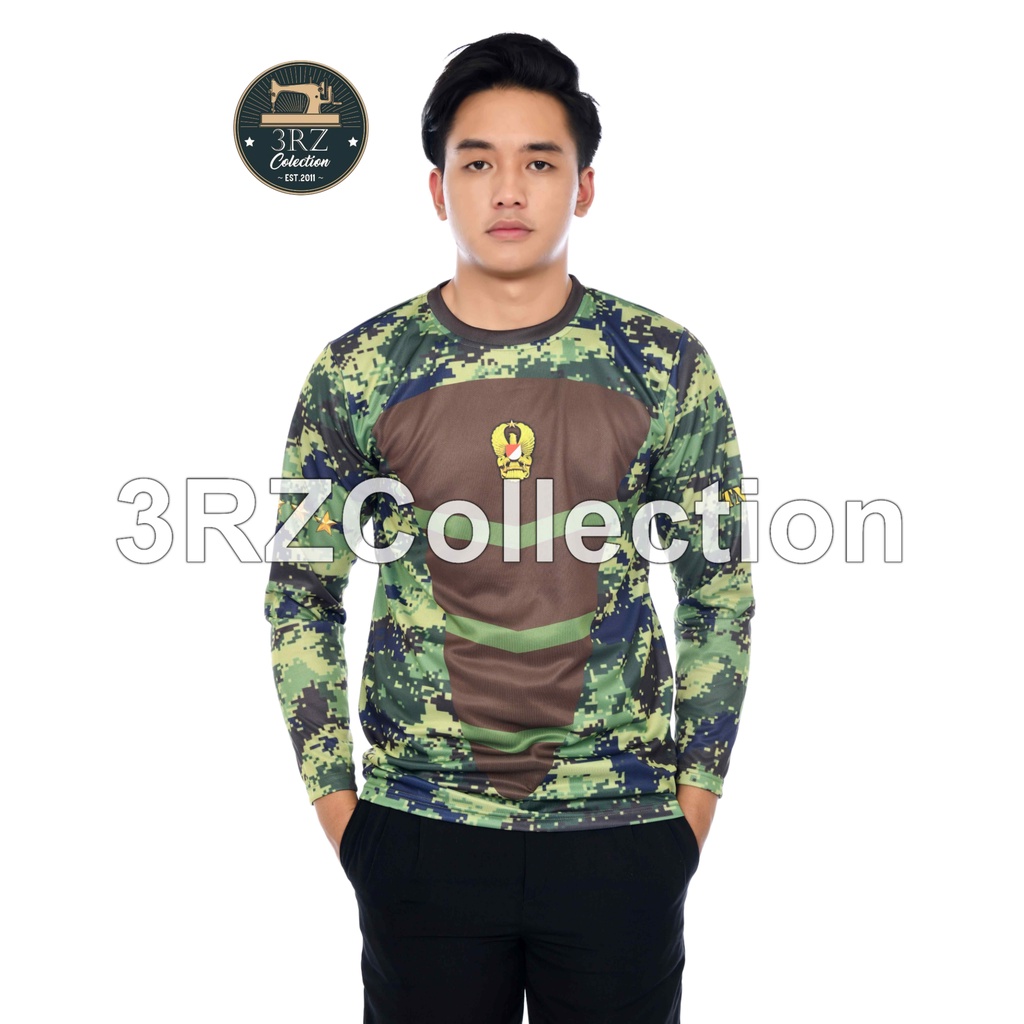 Kaos TNI Kaos Loreng TNI Full Printing Sublim Dryfit Milano Original Baju Kaos Loreng NKRI Loreng Ma