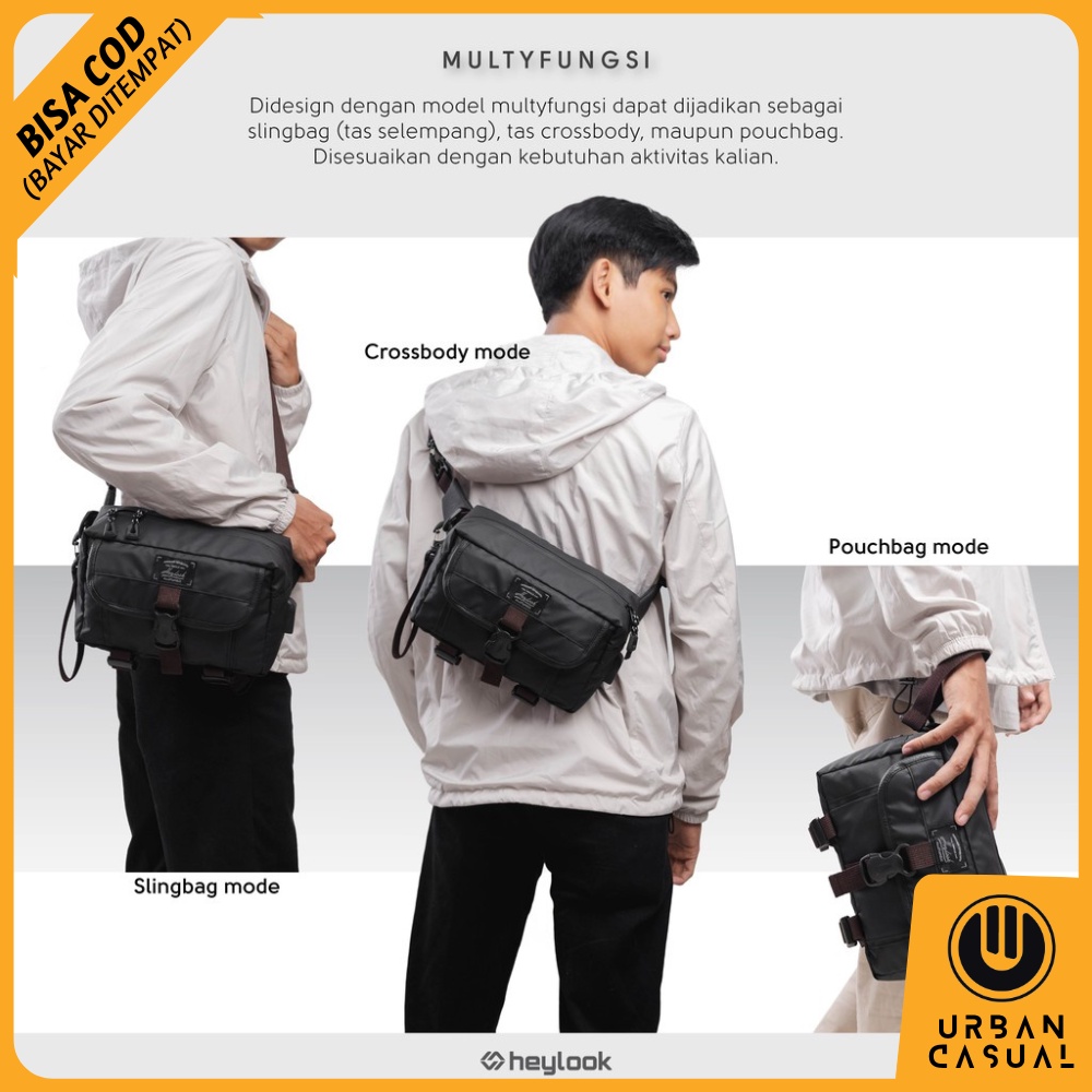 Sling Bag Tas Selempang Pria Wanita Tahan Air Messenger Bag Premium - Postbag Kasual Original Outdoor Travelling unisex waterproof UH7