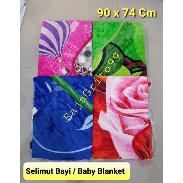 Selimut Bulu Bayi Besar Halus 90 x 75 Saluyu Topi / Selimut Bayi Topi Bludru Baby Blanket Bahan Bulu Lembut Halus Tebal