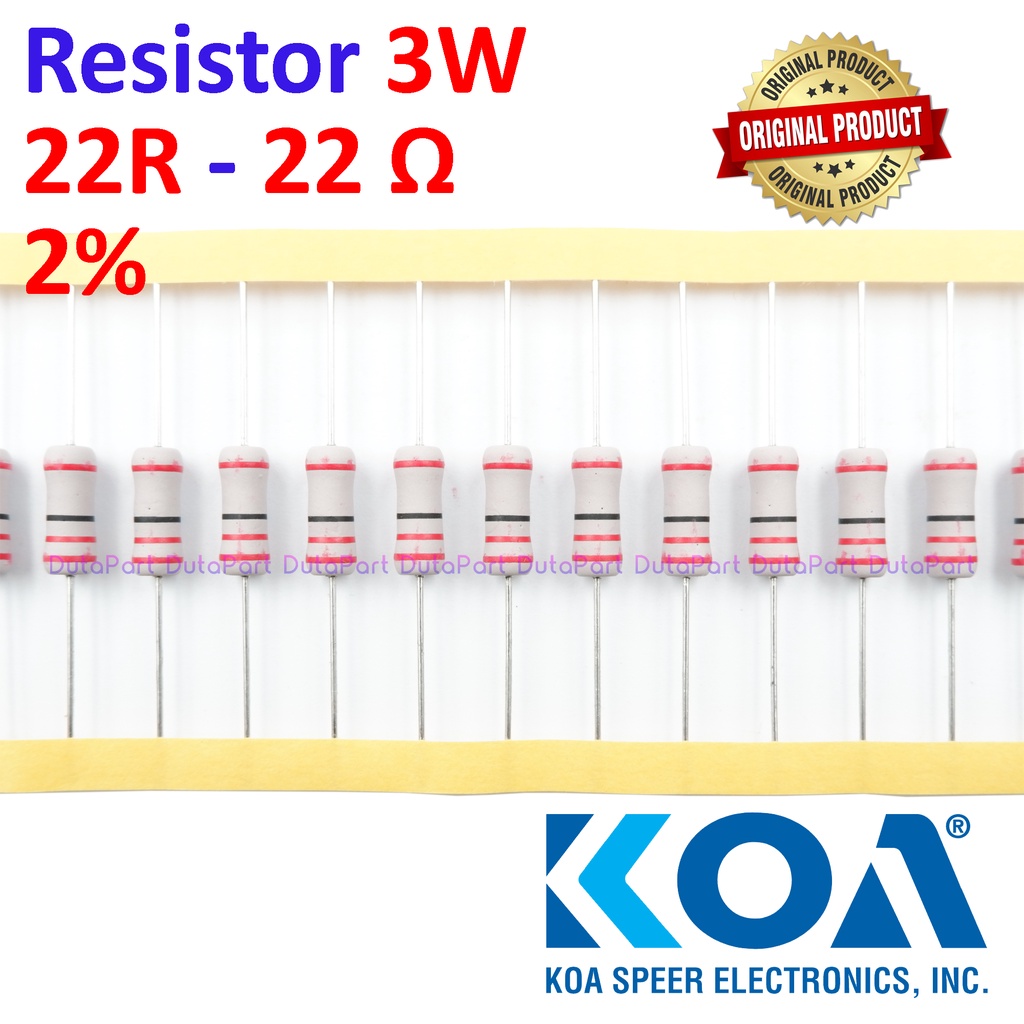 Resistor 22 Ohm 3 Watt 2% ORIGINAL KOA 3W 22R HIGH QUALITY