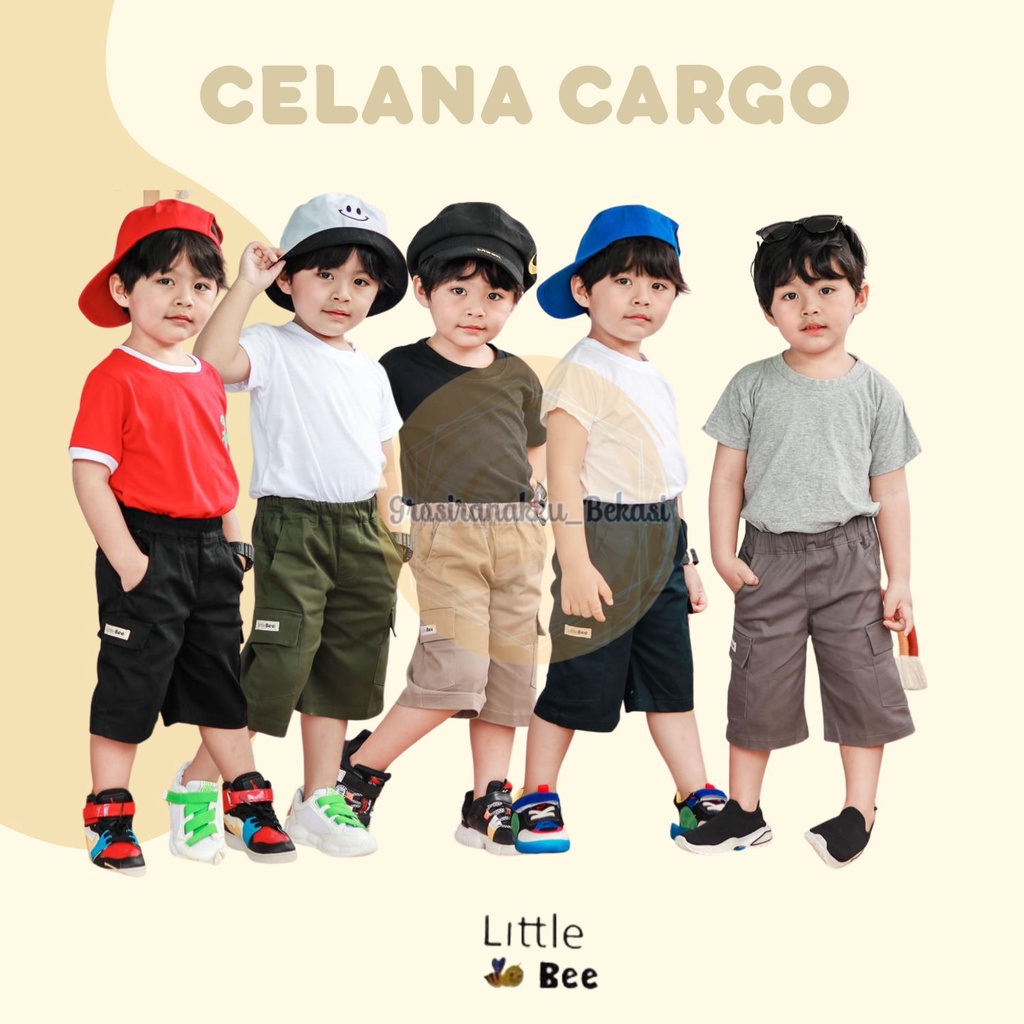 Celana Anak Cargo Pendek Littlebee Size 1-5Tahun