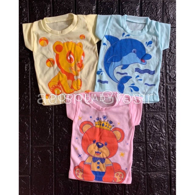 Kaos Oblong Harian Bayi 3 pcs Seri Warna Blessed