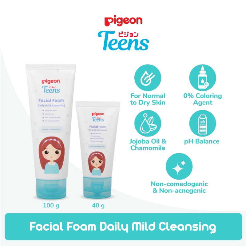 PIGEON TEENS Facial Foam - Moisturizer For All Skin - Sabun Wajah Pelembab