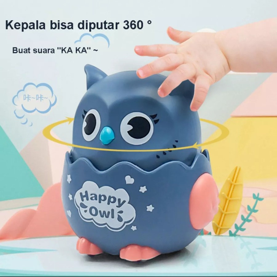 Mainan Edukasi Bentuk Burung Hantu Berjalan Tanpa Baterai Mainan Bayi Mainan Anak / Mainan Anak Robot Burung Hantu Ditekan Bisa Jalan Tanpa Baterai Cute Owl