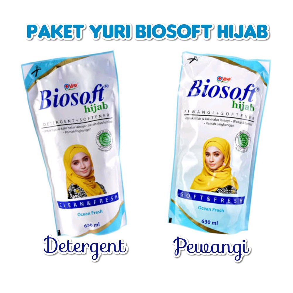 Yuri Biosoft Hijab Detergent/Pewangi + Softener 630 ml