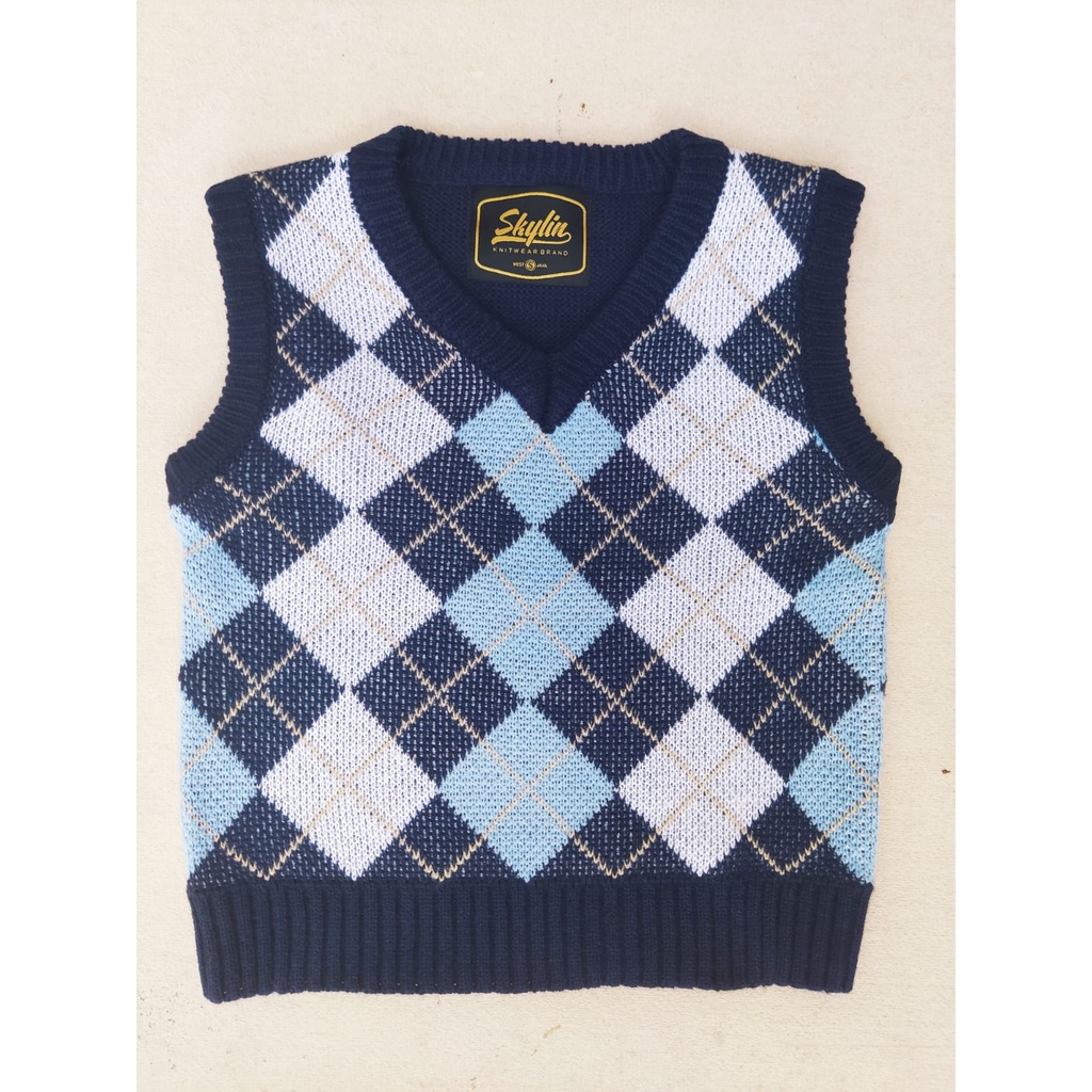 Vest Street Kids Knit Premium - Rompi Rajut Remaja dan Sekolah Anak SD 6 sd 12 tahun