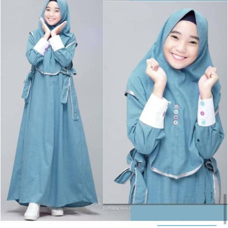 Gamis Remaja Set Hijab Premium Mosscrepe Terbaru | dewasa busui syari modern putih 019 Sabyan pesta
