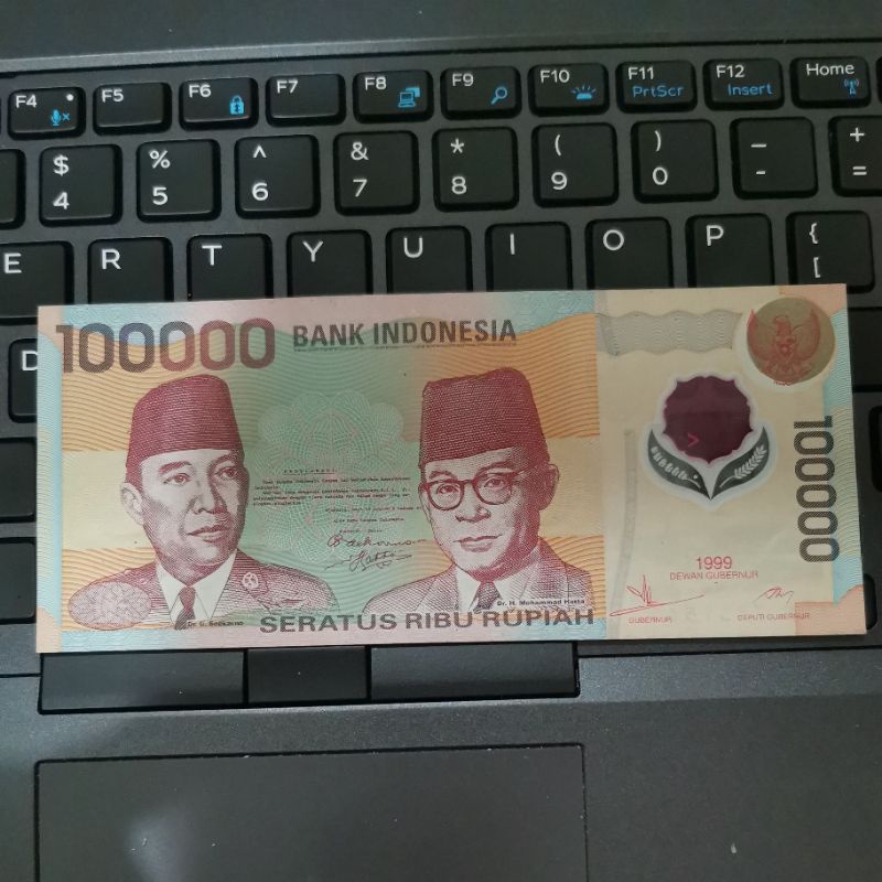 Uang Kuno 100000 polymer gress