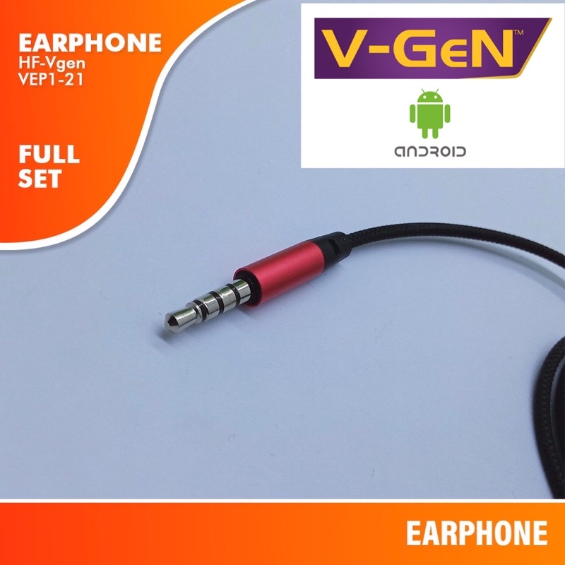 GROSIR HANDSFREE VGEN VEP1-21 ORIGINAL METALIC EARPHONE EXTRA BASS