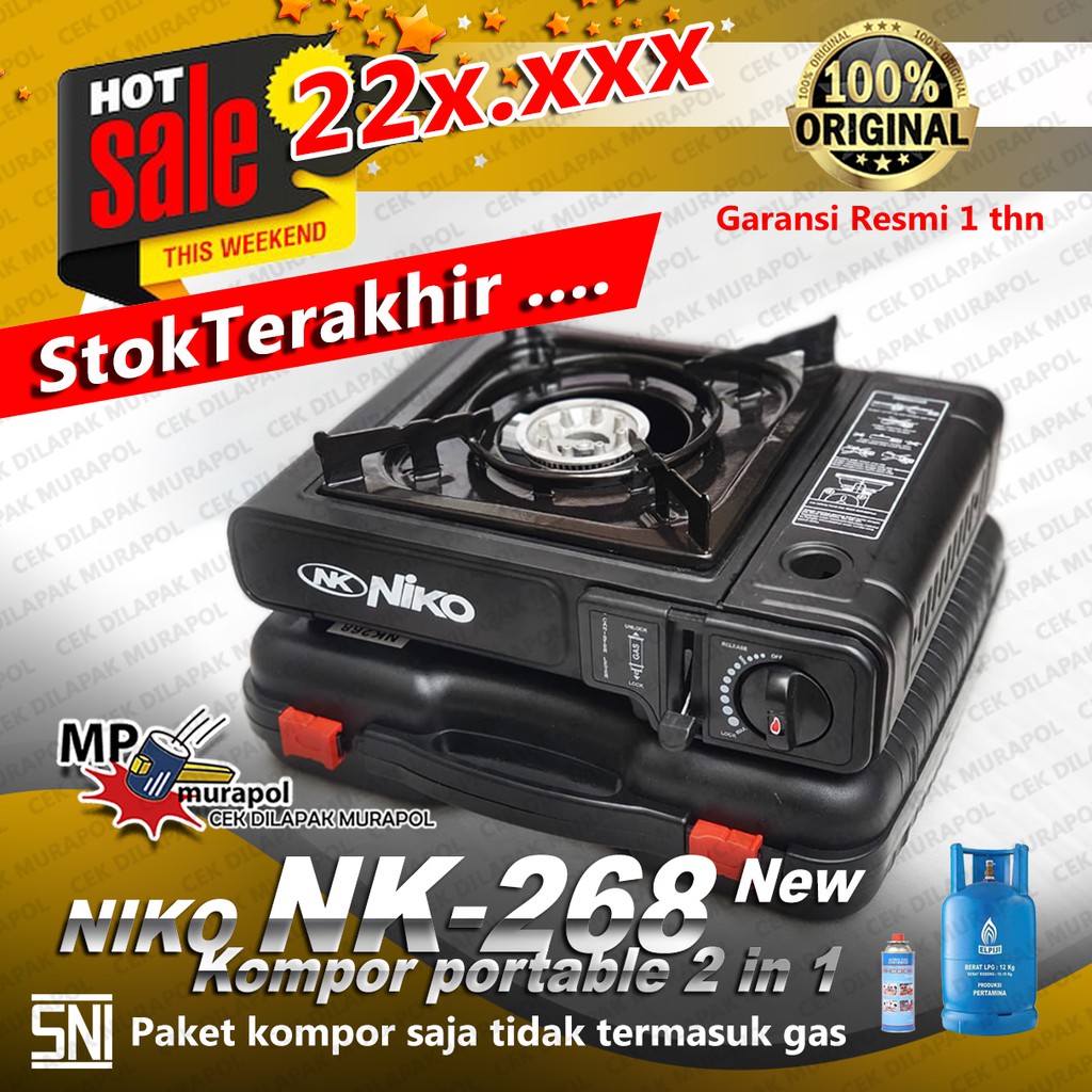  Kompor  Portable NIKO NK 268 KOMPOR  PICNIC GAS PORTABLE 