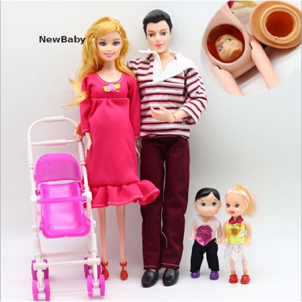 6pcs / lot Boneka Keluarga / Ibu Hamil Untuk Edukasi Barbie