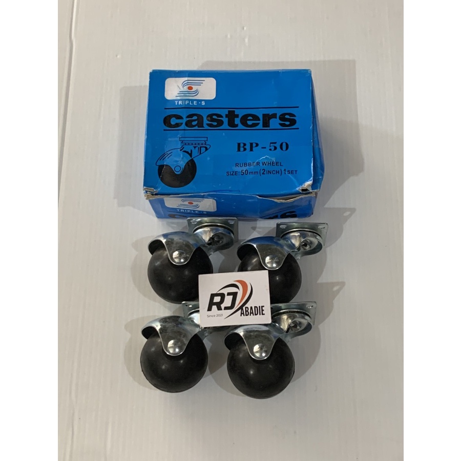 Roda Casters Castor Karet TG-50 50mm 2&quot; Set 4pc SAB / KTP / Triple S / XANDER