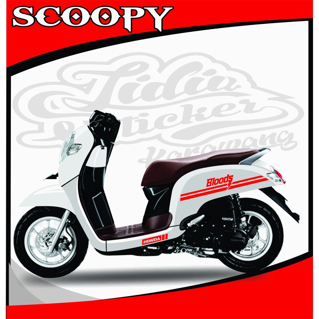STIKER SCOOPY BLOODS BAHAN ORACAL MINIMALIS