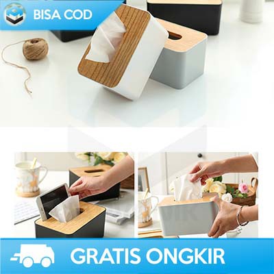 TEMPAT TISU TISSUE KAYU KOTAK TISU SERBAGUNA SMARTPHONE HOLDER ZJ005