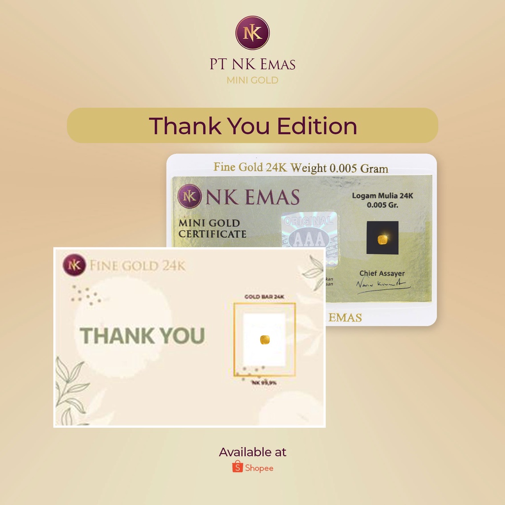 NK Mini Gold 0.005 Gram (Thank You Envelope)