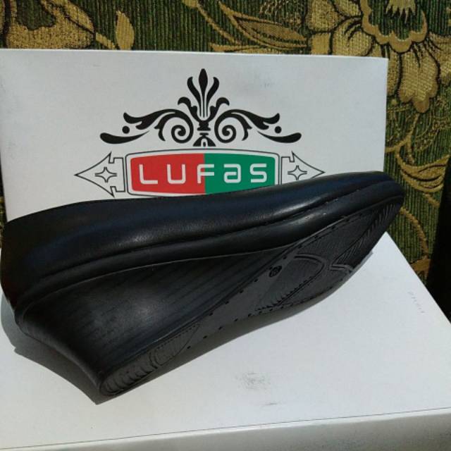 SEPATU WEDGES LUFAS PERSIT BHAYANGKARI KULIT ASLI HAK 5CM ORIGINAL