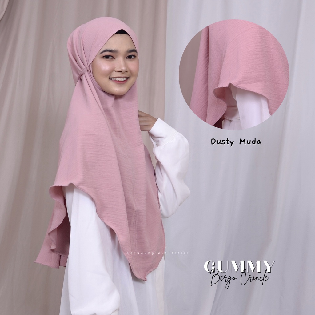 Bergo Crincle/ Gummy Bergo Instan Crincle-Dusty Muda