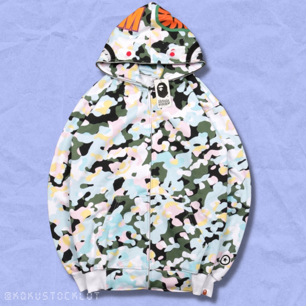 HOODIE BAPE SHARK WGM FULLZIP CAMO FULLTAG HIGH QUALITY | JAKET FULLZIP BAPE