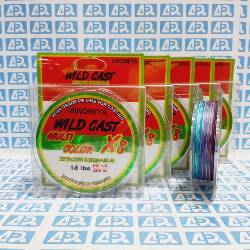 HINOMIYA WILD CAST X8 PE 1 0.18MM 200M MULTICOLOR