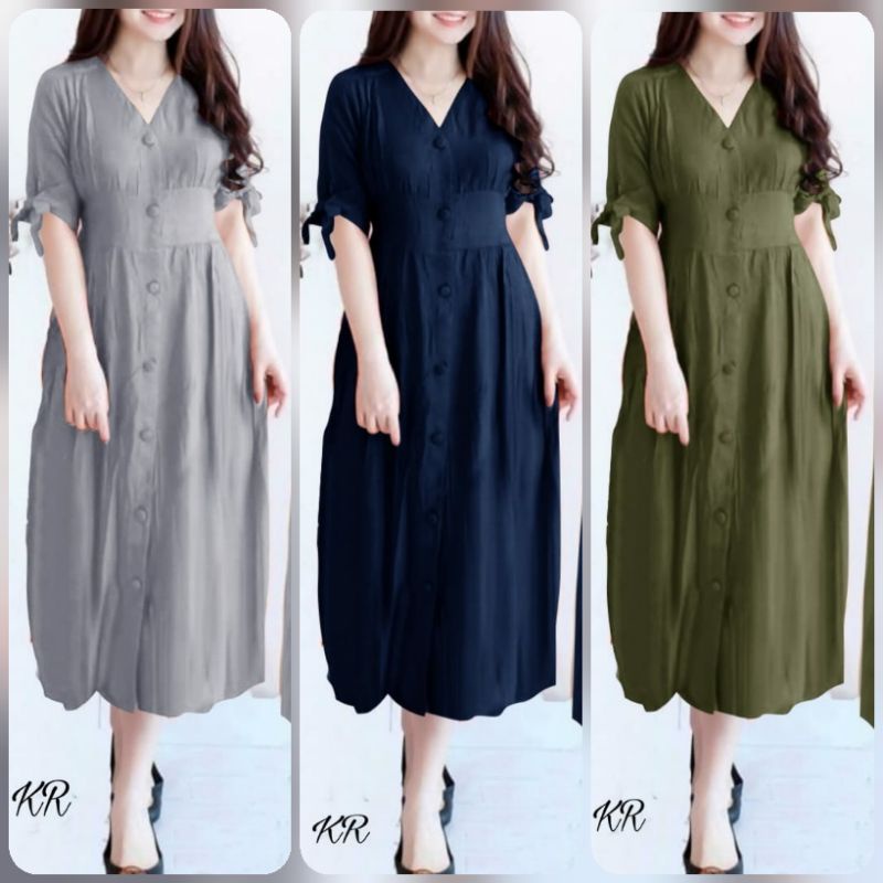 DRESS YEJI FASHION PAKAIAN WANITA BAHAN KATUN RAYON BUSUI KR