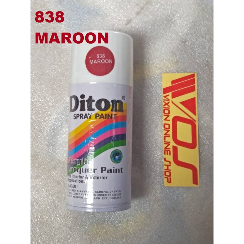 CAT KALENG SEMPROT PYLOX MERK DITON 300CC MERAH MARUN / MAROON 838