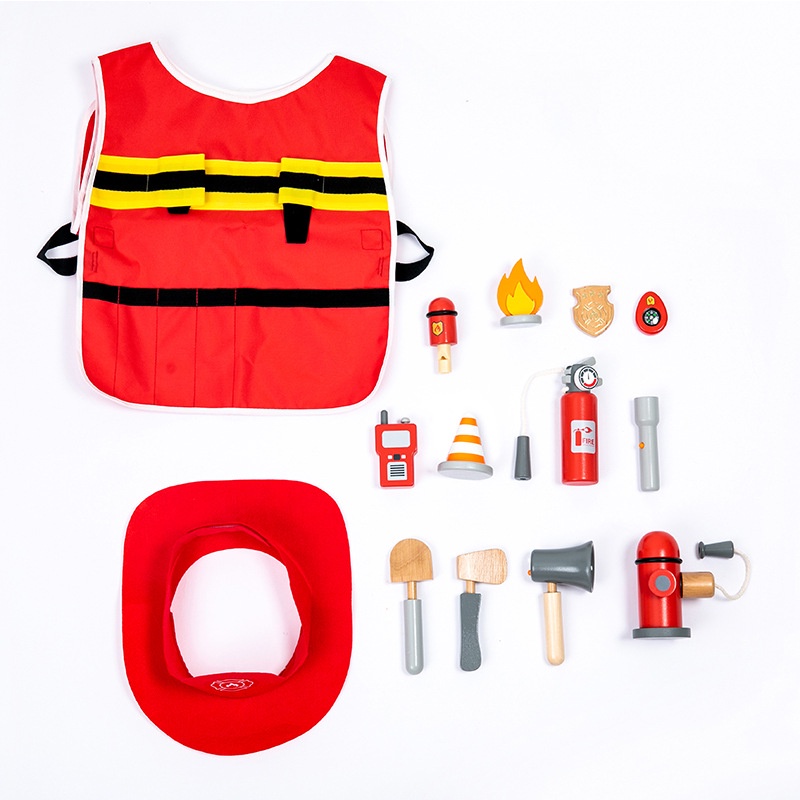 [BIG SALE] umu fire fighter set - wooden toys - pemadam kebakaran damkar mainan anak - kado natal firefighter pretend play