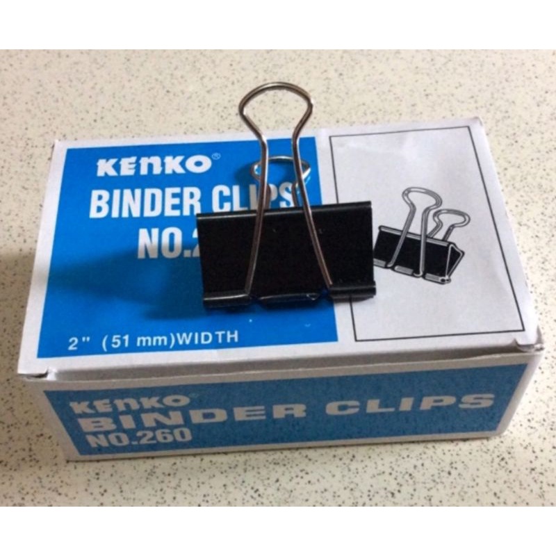 

( PER BOX )BINDER CLIP 260 KENKO / penjepit kertas /penjepit dokumen
