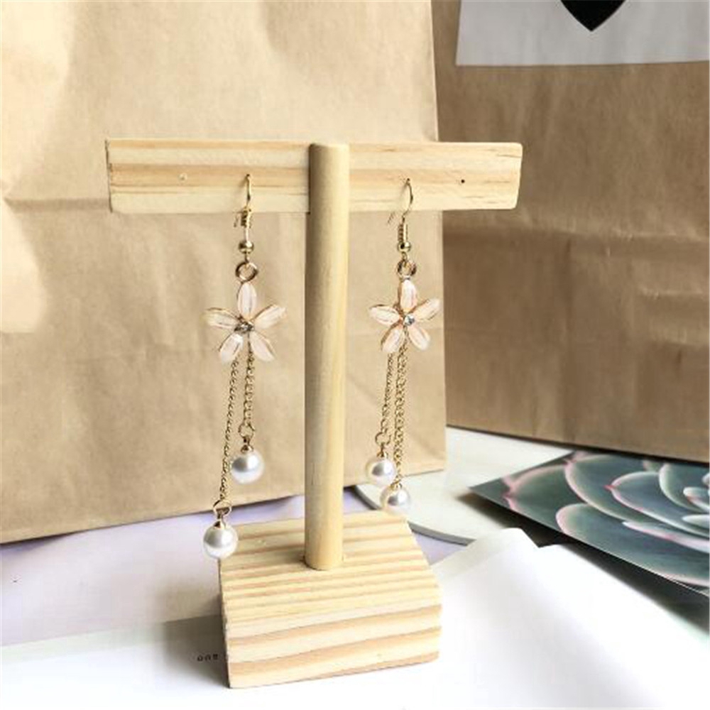 1 Pasang Anting Gantung Panjang Desain Bunga Hias Rumbai Gaya Korea Elegan untuk Wanita-5