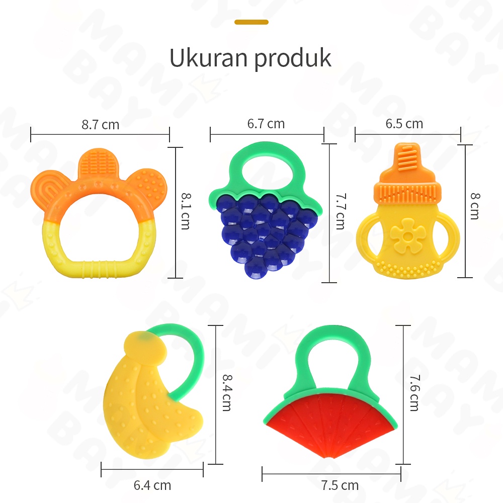 OKEYI Teether untuk bayi mainan gigitan bayi bahan silikon BPA free