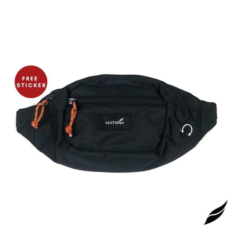 NATIONIDN - Waist Bag - Gordo - Black Orange