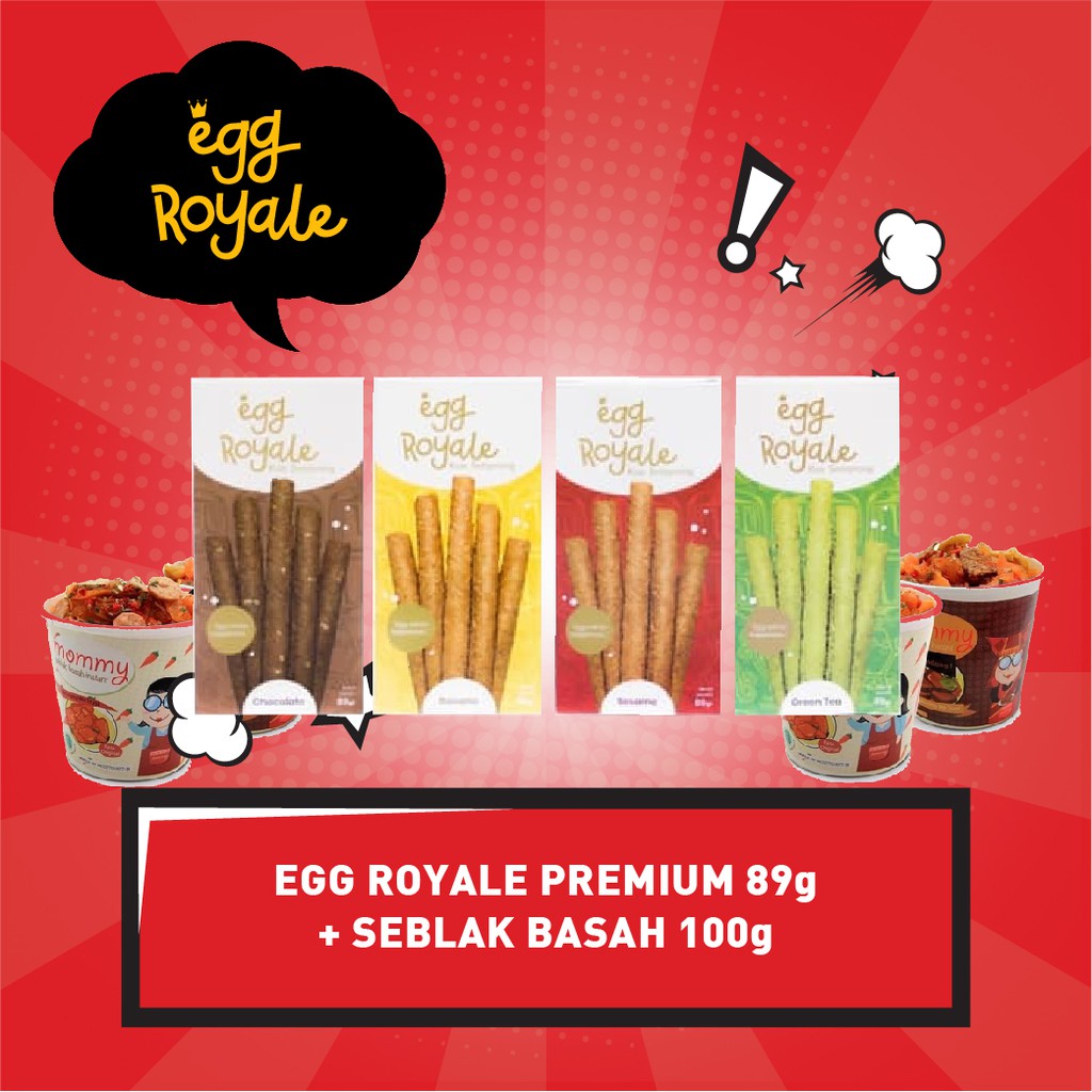 Egg Royale 89gr Bonus Seblak Basah Instant 100gr Makanan Siap Saji Snack Kuah Kering Seduh