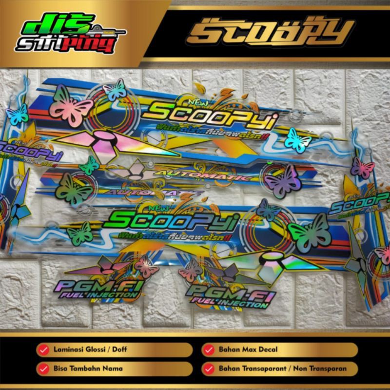 Striping Scoopy Fi 2013 2014 2015 Transparan Hologram