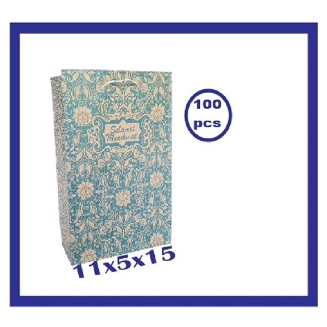 

Tas Kertas Paperbag 11x5x15 Souvenir Paper Bag Batik Biru 100pcs