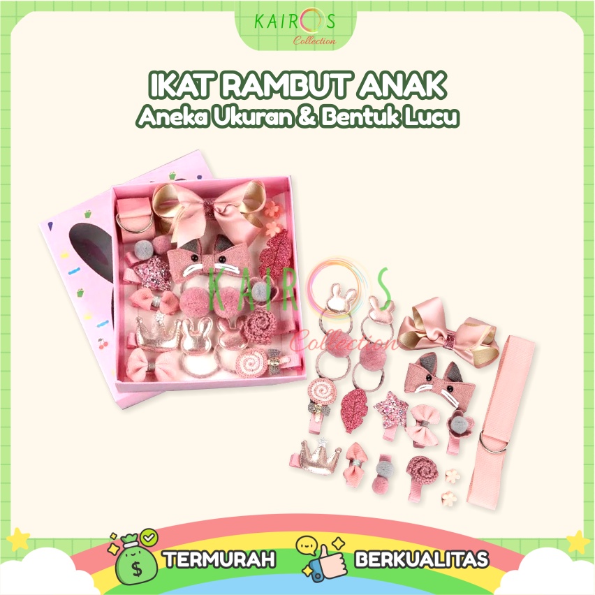 Set Ikat Rambut Anak Aksesoris Pita Anak Jepit Rambut