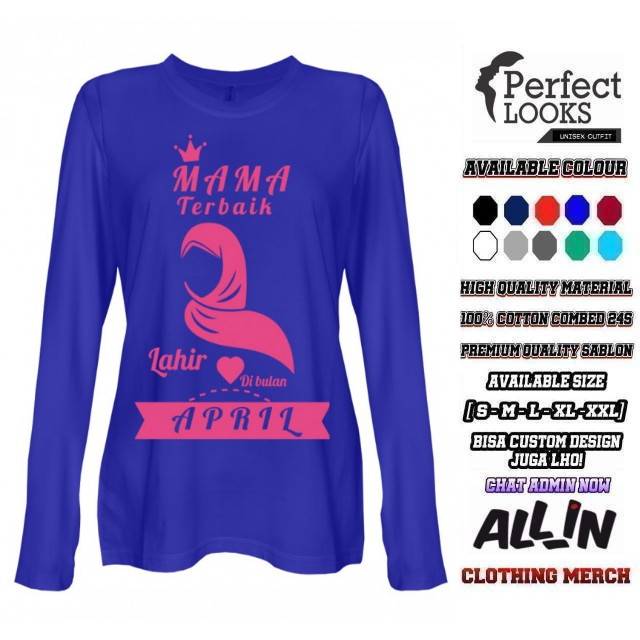 KAOS MAMA TERBAIK APRIL HIJAB SABLON PINK KAOS MAMA APRIL TERBAIK PINK SABLON