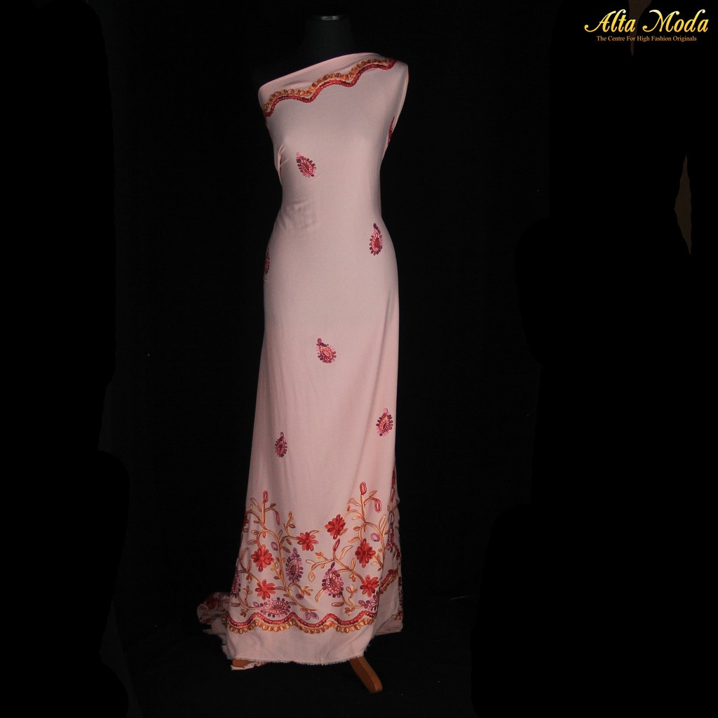 

Alta Moda Kain India Bubble Bordir Pink Paisley Floral Pink (1M)