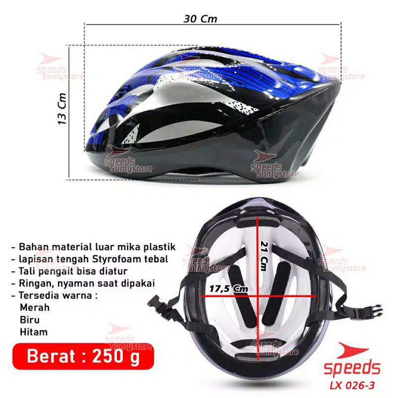 Helm Sepeda Dewasa Speeds - Helm Sepatu Roda Skateboard