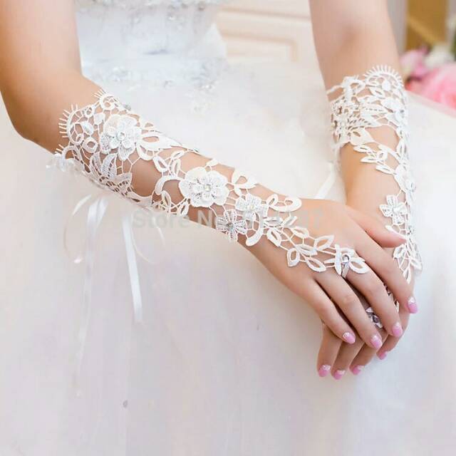 SR05 bridal gloves sarung tangan pengantin pesta party