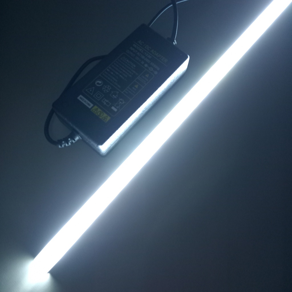 lampu led aquarium panjang 1 meter cool white 18 watt + power adaptor 12v 5a